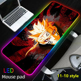 Uchiha Sasuke Super handsome and cool seven color light color change thickened mouse pad LED light keyboard pad Meaning game gradient horse running light