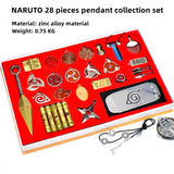 Sasuke/Itachi weapons kunai 28 gift box set metal keychain（can be used as pendant, keychain, necklace）