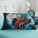 Son Goku Anime series Son Goku role printing handsome cartoon Pure cotton bedding three-piece set