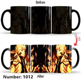 Uchiha Sasuke Color-Changing Mug Ceramic Heated Water Gradient Magic Coffee Mug cup(Serve with lid and spoon)