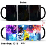 Uchiha Sasuke Color-Changing Mug Ceramic Heated Water Gradient Magic Coffee Mug cup(Serve with lid and spoon)