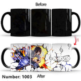 Uchiha Sasuke Color-Changing Mug Ceramic Heated Water Gradient Magic Coffee Mug cup(Serve with lid and spoon)