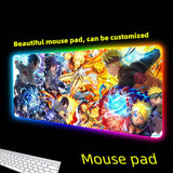 Uchiha Sasuke Super handsome and cool seven color light color change thickened mouse pad LED light keyboard pad Meaning game gradient horse running light