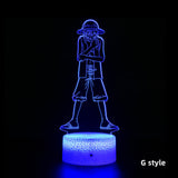 Luffy/Zoro/Nami/Sanji/Chopper Bedside sleep 3D night lamp (table lamp, holiday gift lamp)