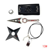 Sasuke1:1 metal kunaishuriken ring headband necklace  suit (apply to costume play)