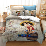 Luffy role printing handsome cartoon Pure cotton bedding three-piece set