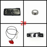 Sasuke1:1 metal kunaishuriken ring headband necklace  suit (apply to costume play)