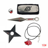 Sasuke1:1 metal kunaishuriken ring headband necklace  suit (apply to costume play)