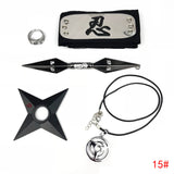 Sasuke1:1 metal kunaishuriken ring headband necklace  suit (apply to costume play)