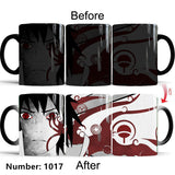 Uchiha Sasuke Color-Changing Mug Ceramic Heated Water Gradient Magic Coffee Mug cup(Serve with lid and spoon)