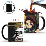 Kamado Tanjirou/Agatsuma Zenitsu Mug Ceramic Heated Water Gradient Magic Coffee Mug cup(Serve with lid and spoon)