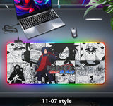 Uchiha Sasuke Super handsome and cool seven color light color change thickened mouse pad LED light keyboard pad Meaning game gradient horse running light