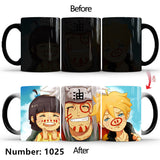 Uchiha Sasuke Color-Changing Mug Ceramic Heated Water Gradient Magic Coffee Mug cup(Serve with lid and spoon)