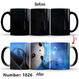 Uchiha Sasuke Color-Changing Mug Ceramic Heated Water Gradient Magic Coffee Mug cup(Serve with lid and spoon)