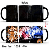 Uchiha Sasuke Color-Changing Mug Ceramic Heated Water Gradient Magic Coffee Mug cup(Serve with lid and spoon)