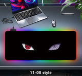 Uchiha Sasuke Super handsome and cool seven color light color change thickened mouse pad LED light keyboard pad Meaning game gradient horse running light