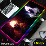 Uchiha Sasuke Super handsome and cool seven color light color change thickened mouse pad LED light keyboard pad Meaning game gradient horse running light