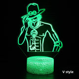 Luffy/Zoro/Nami/Sanji/Chopper Bedside sleep 3D night lamp (table lamp, holiday gift lamp)