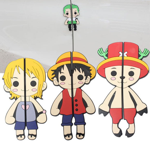 Luffy/Chopper Series Cartoon lovely car door PVC strong crashproof stickers (recommended to buy 2 sets to protect 4 doors)